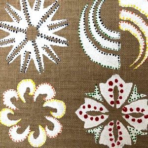 Mandala art on burlap canvas